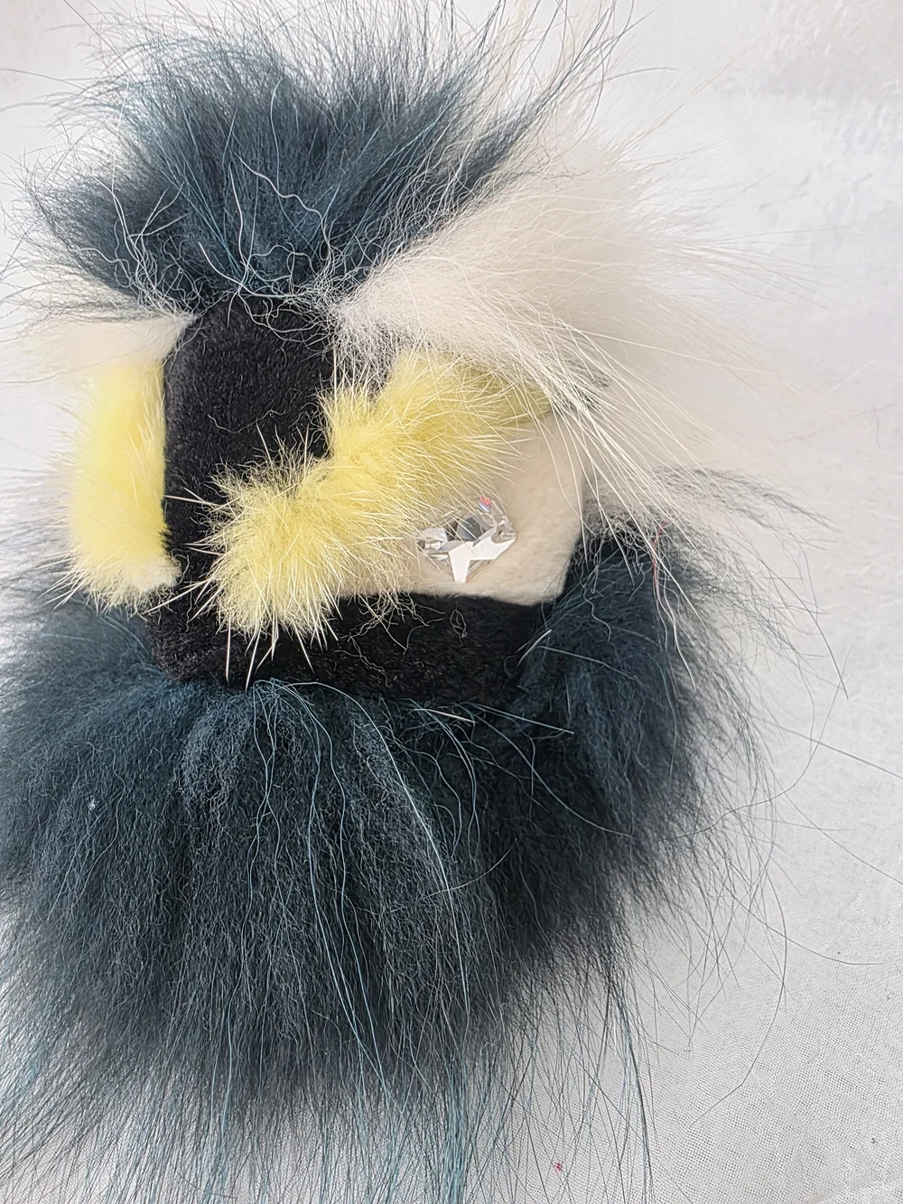 Auth Fendi Fur Monster Pom Bag/Key Charm